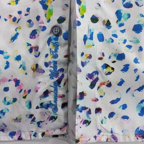 Robert graham Button up Large short sleeve shirt L Colorful animal print cotton - Picture 6 of 11